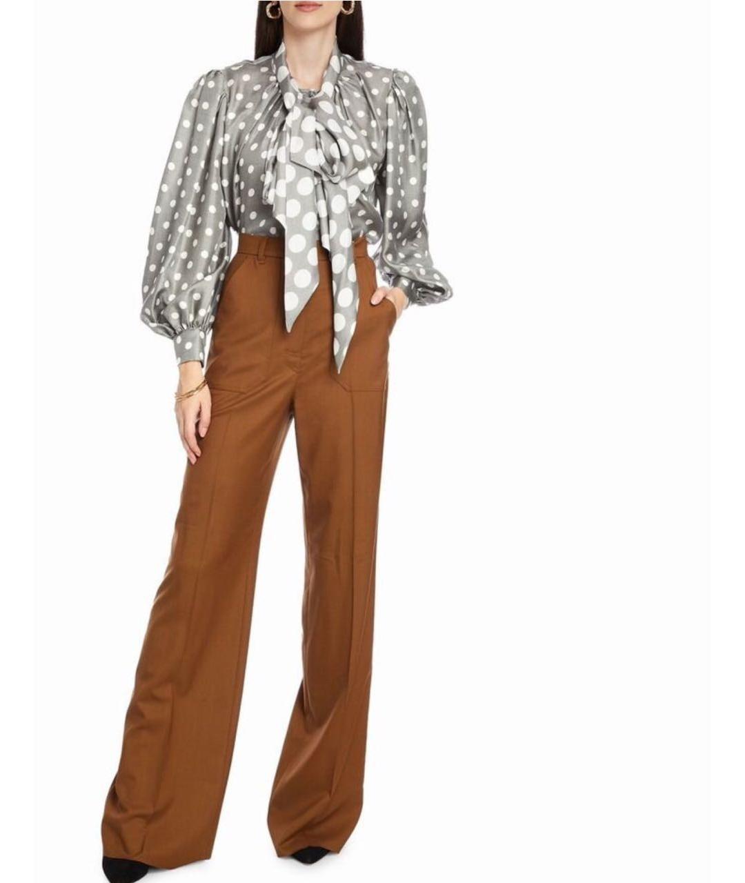 MAX MARA Серая шелковая блузы, фото 8