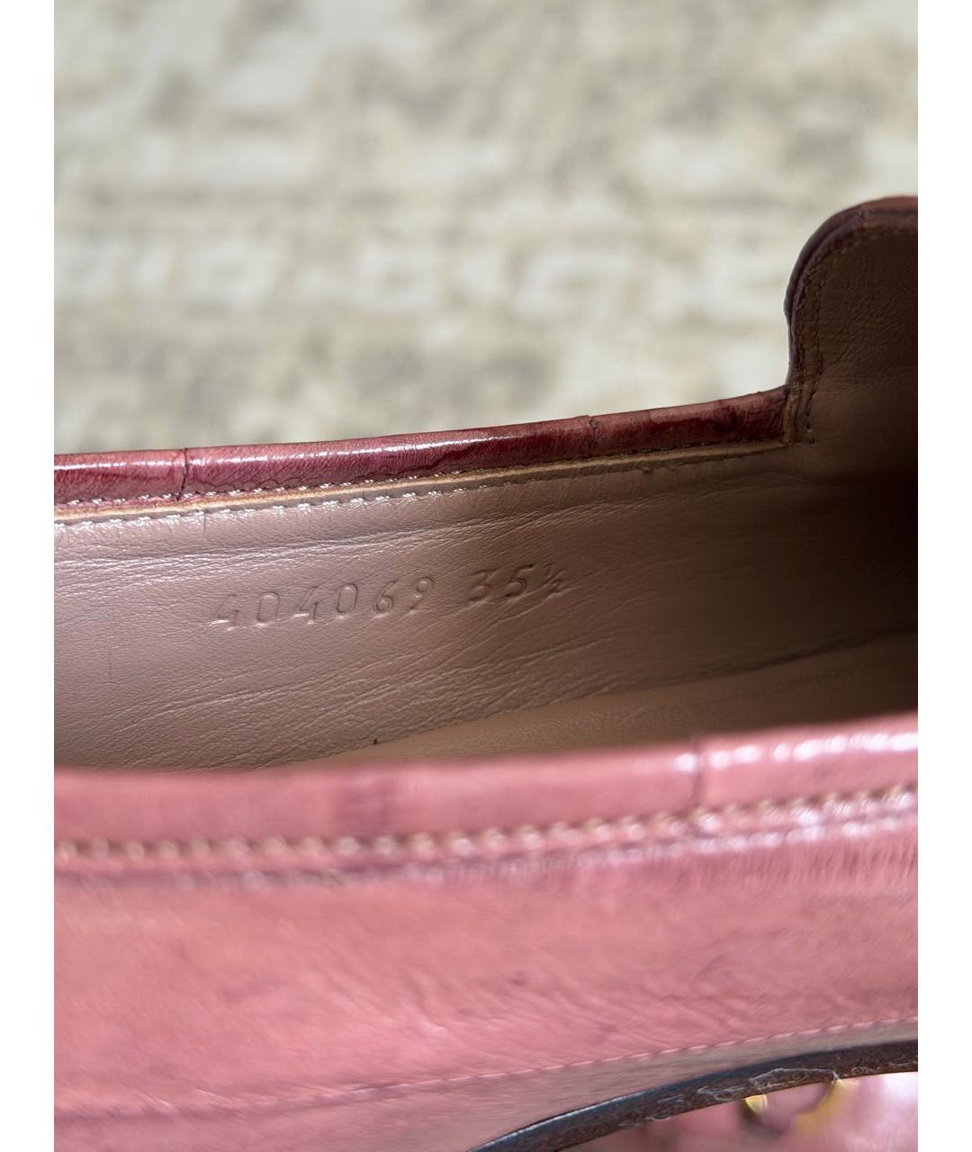 GUCCI Розовые кожаные лоферы, фото 3
