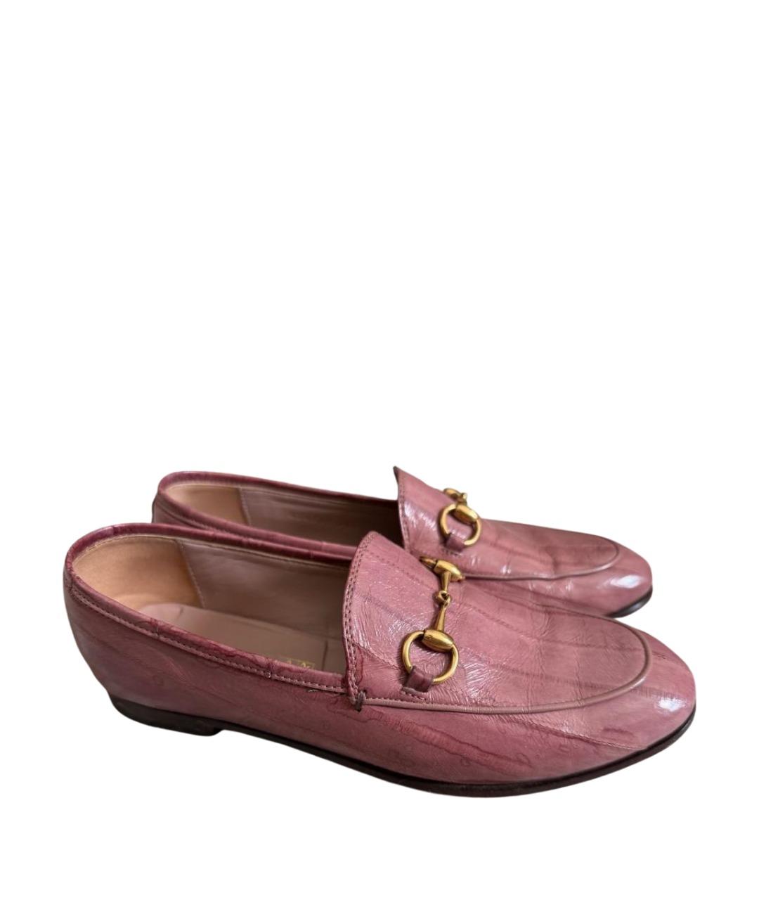 GUCCI Розовые кожаные лоферы, фото 8