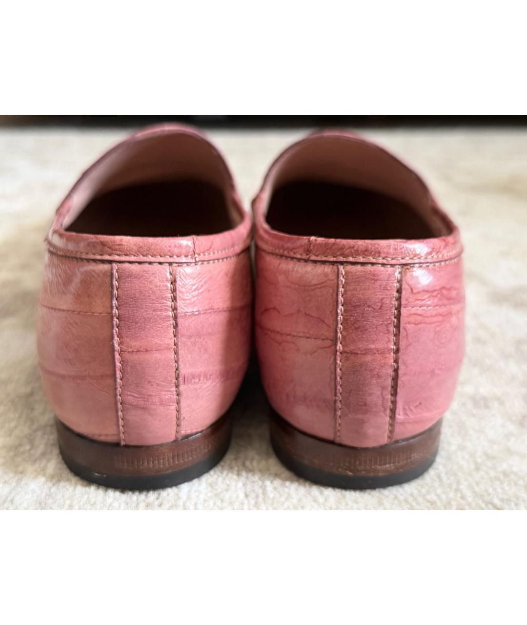 GUCCI Розовые кожаные лоферы, фото 2