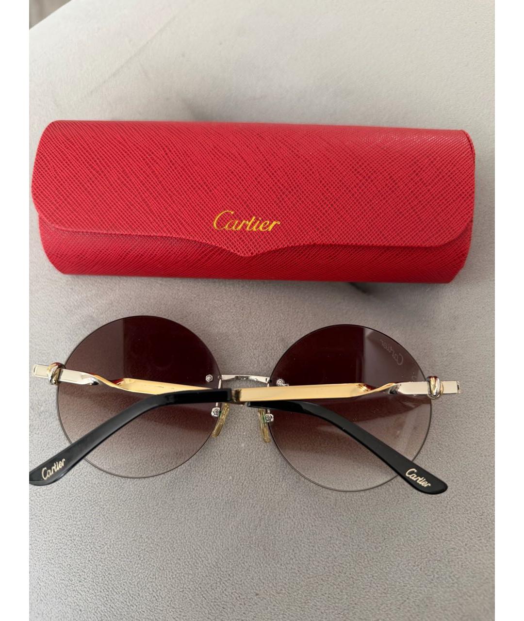 CARTIER Коричневые солнцезащитные очки, фото 3