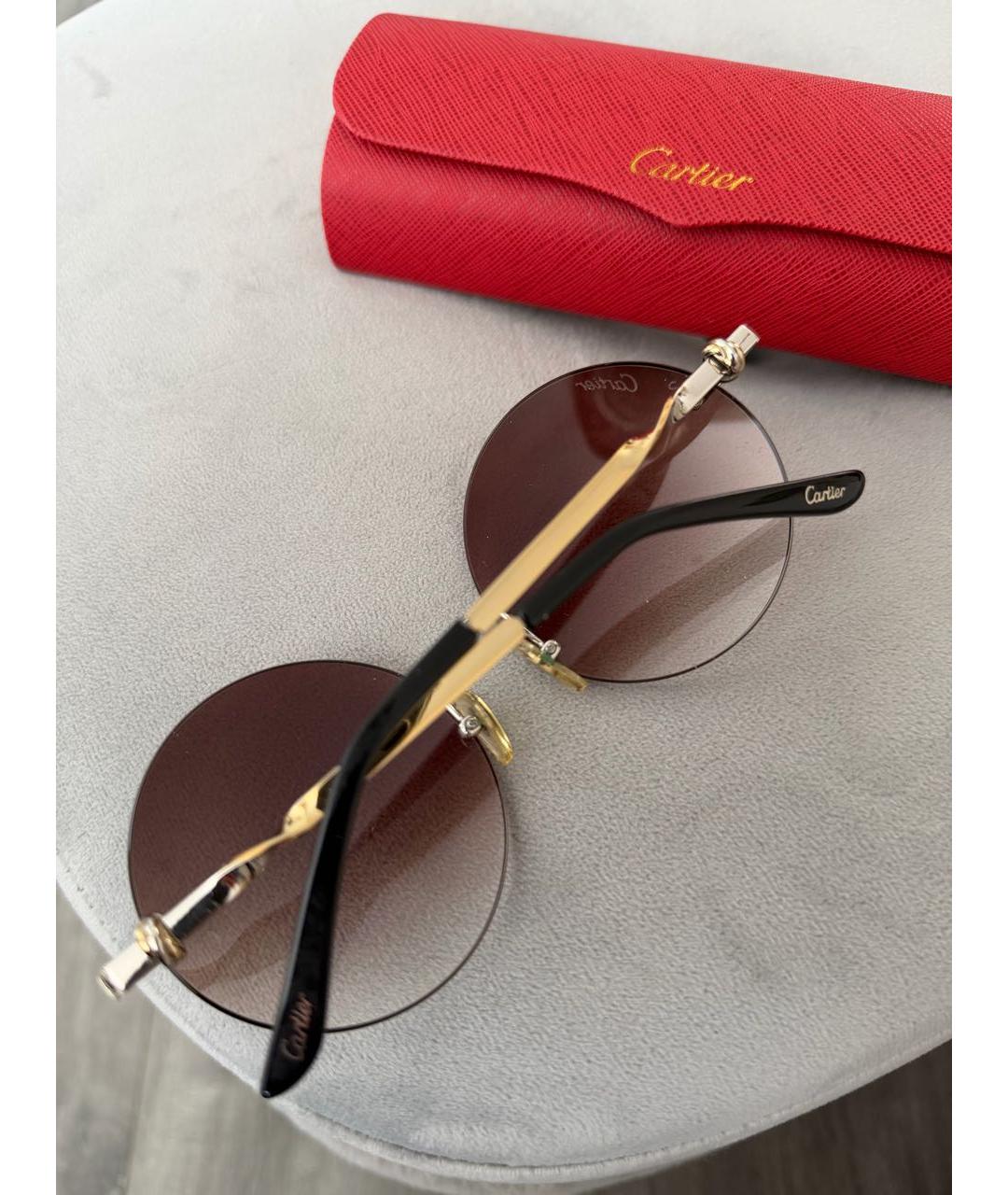 CARTIER Коричневые солнцезащитные очки, фото 5