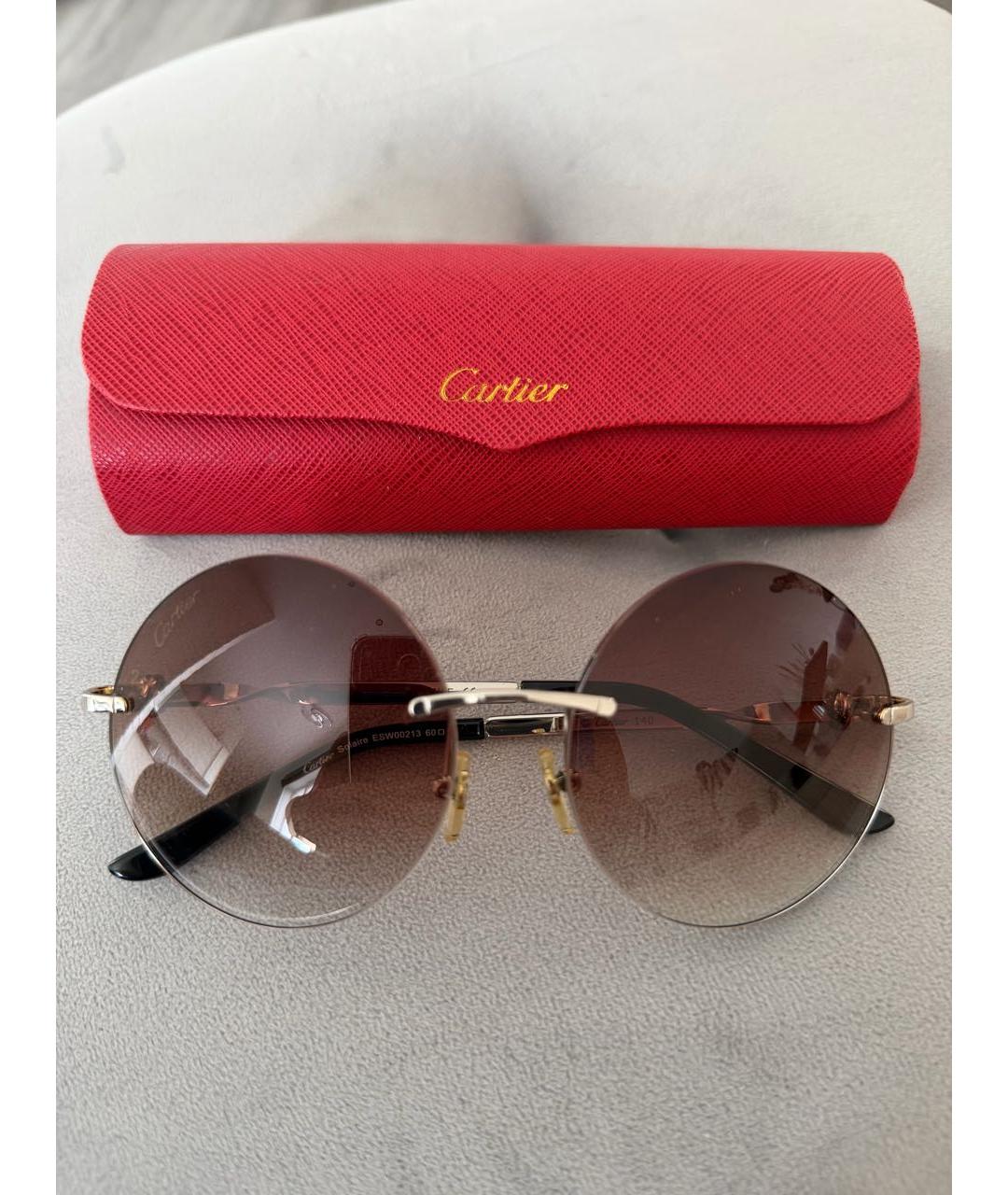 CARTIER Коричневые солнцезащитные очки, фото 9