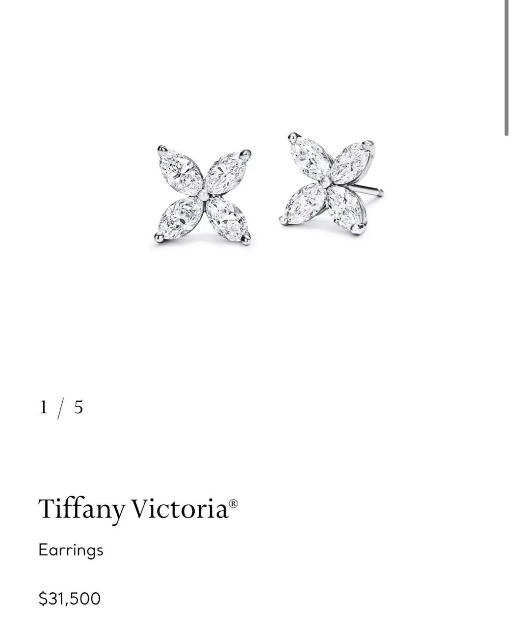 TIFFANY&CO Платиновые серьги, фото 5