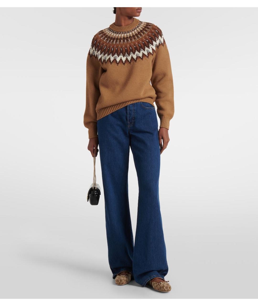 GUCCI Коричневые текстильные балетки, фото 6