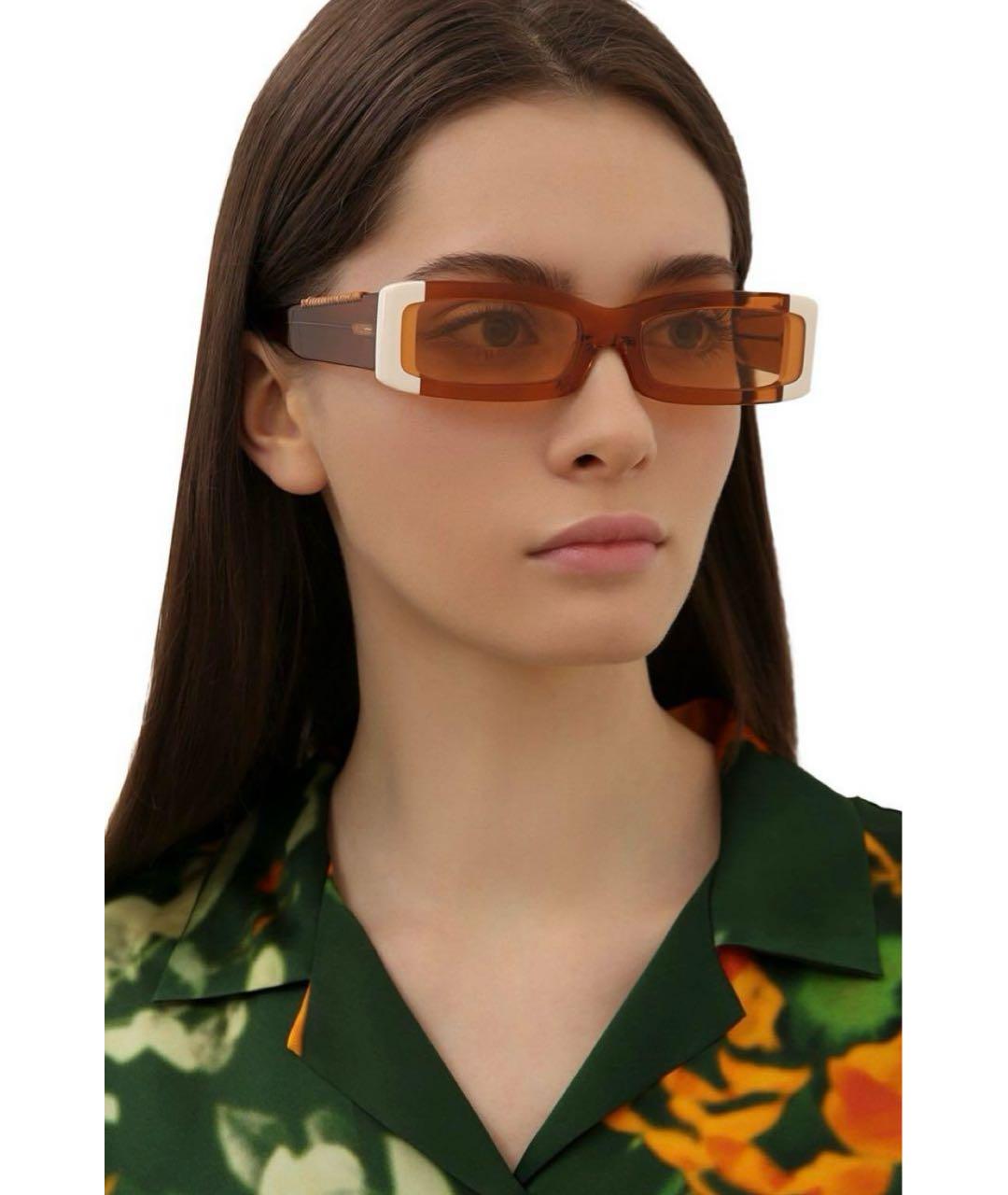 JACQUEMUS Оранжевые пластиковые солнцезащитные очки, фото 6