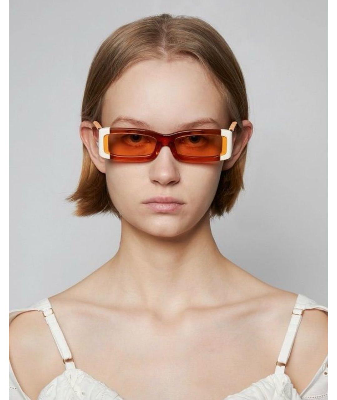 JACQUEMUS Оранжевые пластиковые солнцезащитные очки, фото 5