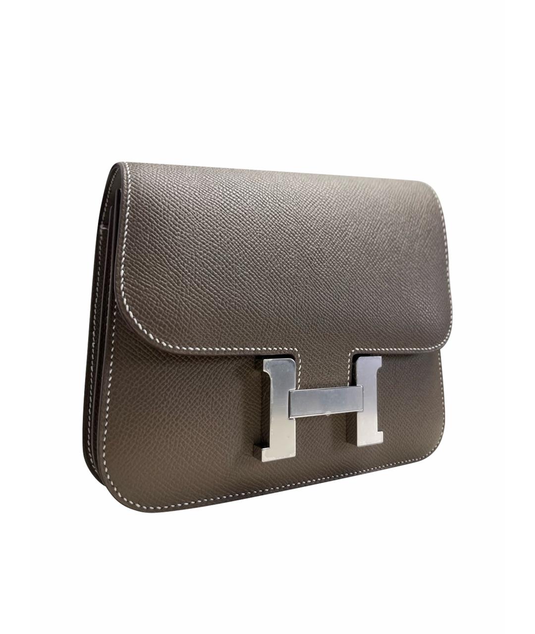 HERMES Коричневая кожаная сумка через плечо, фото 1