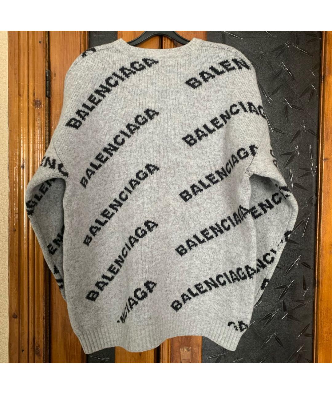 BALENCIAGA Серебряный шерстяной джемпер / свитер, фото 2