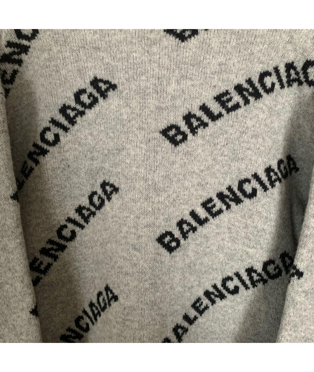 BALENCIAGA Серебряный шерстяной джемпер / свитер, фото 4