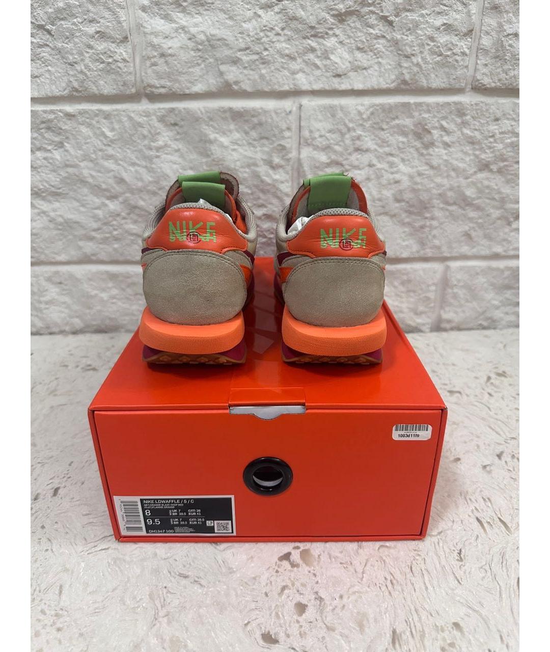 NIKE Оранжевые замшевые низкие кроссовки / кеды, фото 4