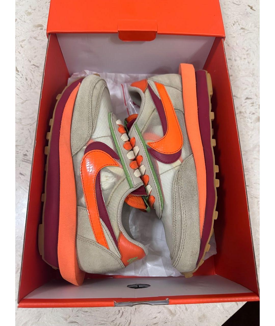NIKE Оранжевые замшевые низкие кроссовки / кеды, фото 3