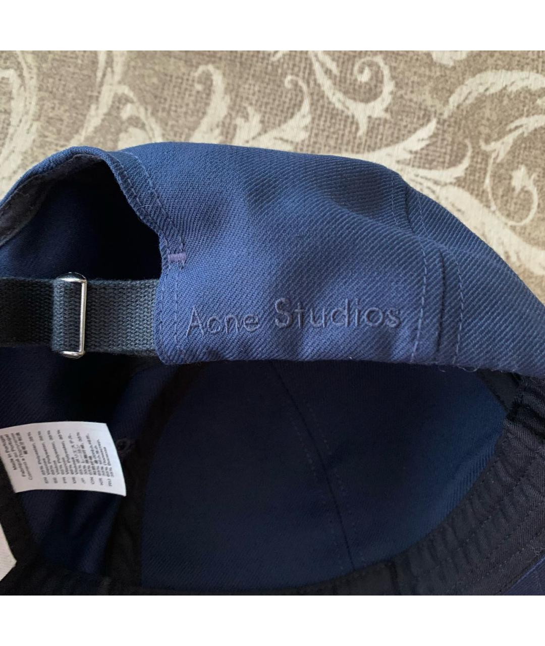 ACNE STUDIOS Темно-синяя синтетическая кепка/бейсболка, фото 5