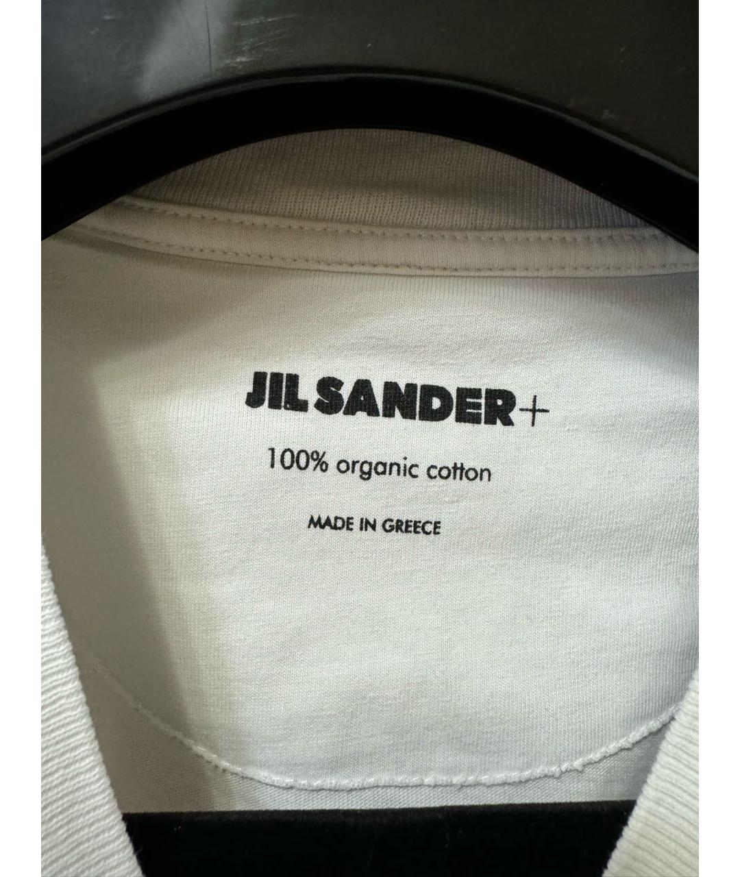 JIL SANDER Белая хлопко-эластановая футболка, фото 2
