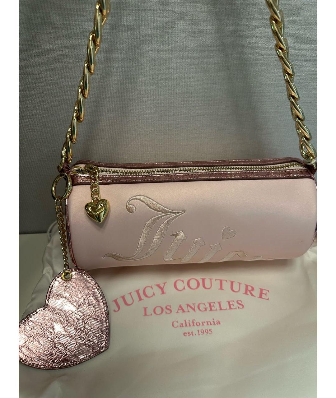 JUICY COUTURE Розовая синтетическая сумка через плечо, фото 6
