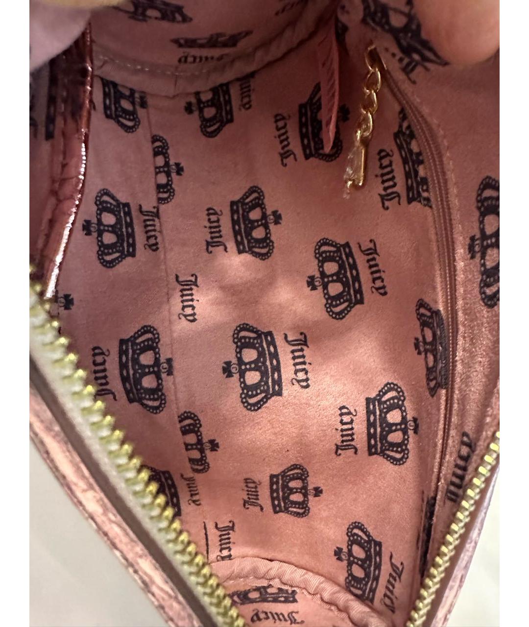 JUICY COUTURE Розовая синтетическая сумка через плечо, фото 3