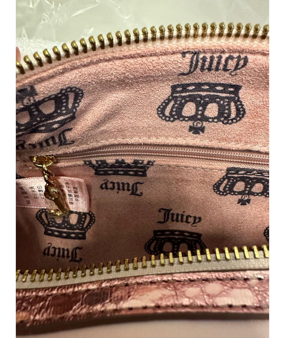 JUICY COUTURE Розовая синтетическая сумка через плечо, фото 7