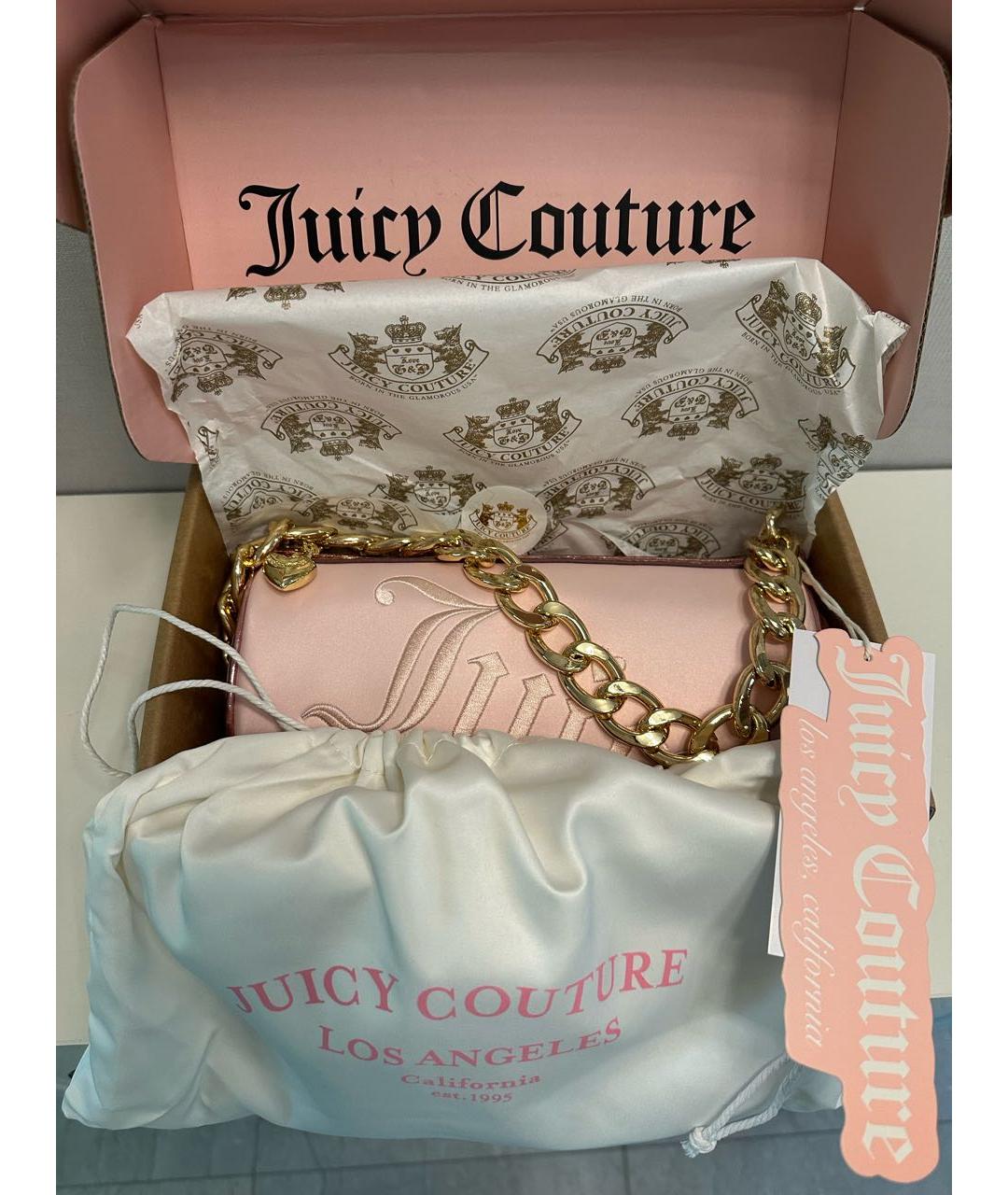 JUICY COUTURE Розовая синтетическая сумка через плечо, фото 4