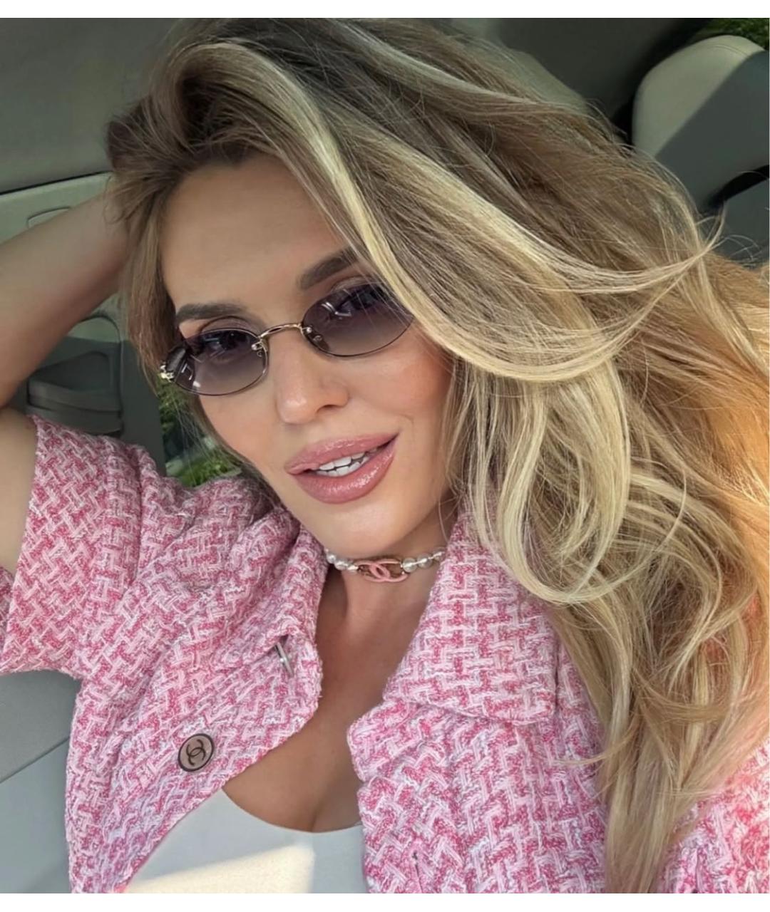 MIU MIU Голубые металлические солнцезащитные очки, фото 8