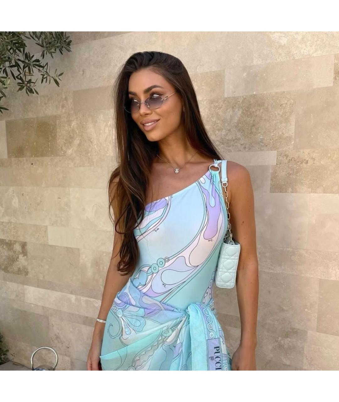 MIU MIU Голубые металлические солнцезащитные очки, фото 7