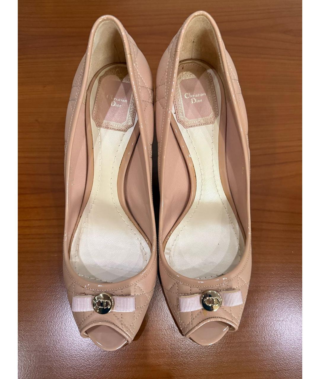 CHRISTIAN DIOR Бежевые кожаные туфли, фото 2