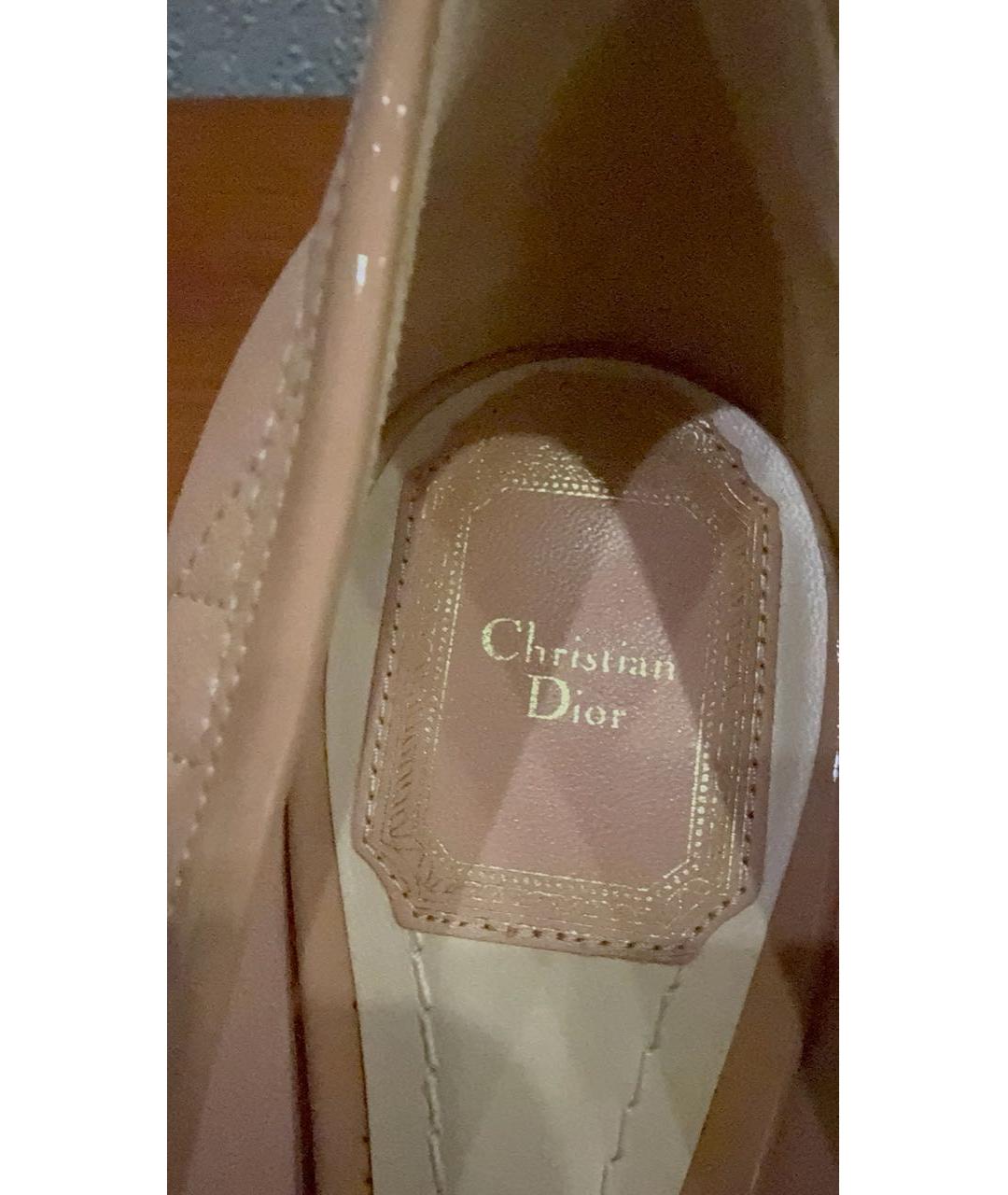CHRISTIAN DIOR Бежевые кожаные туфли, фото 5