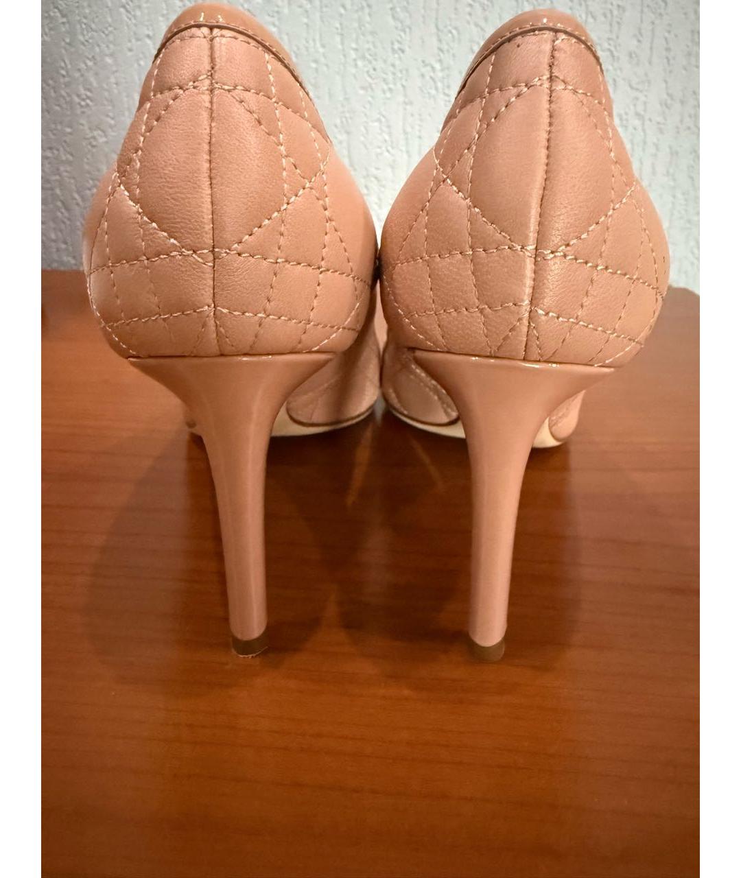CHRISTIAN DIOR Бежевые кожаные туфли, фото 3