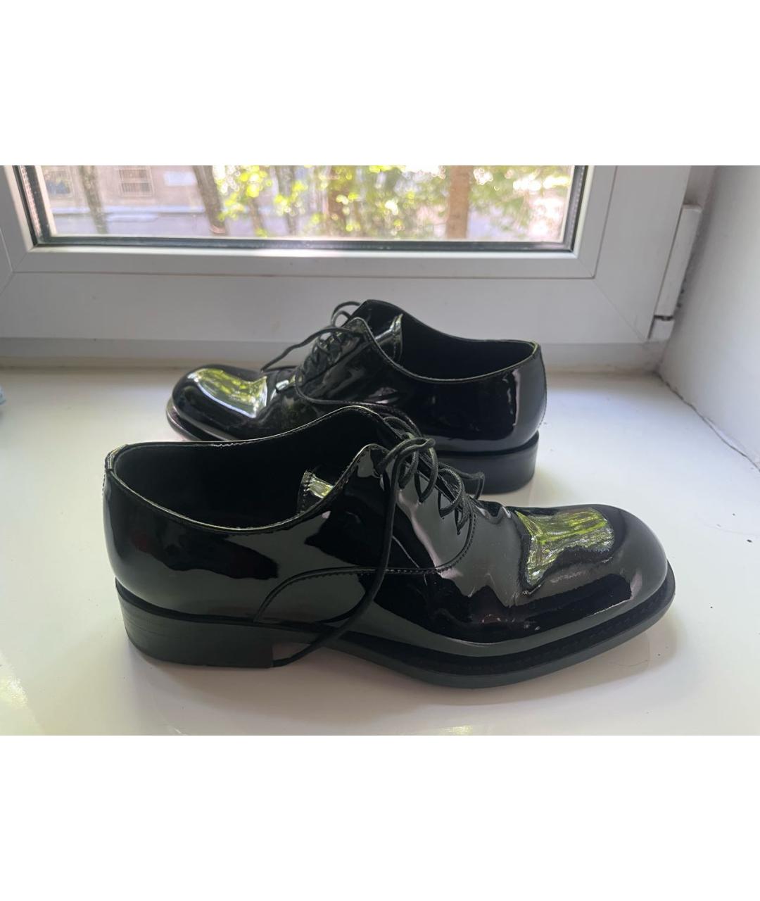 PRADA Черные брогги и оксфорды из лакированной кожи, фото 5
