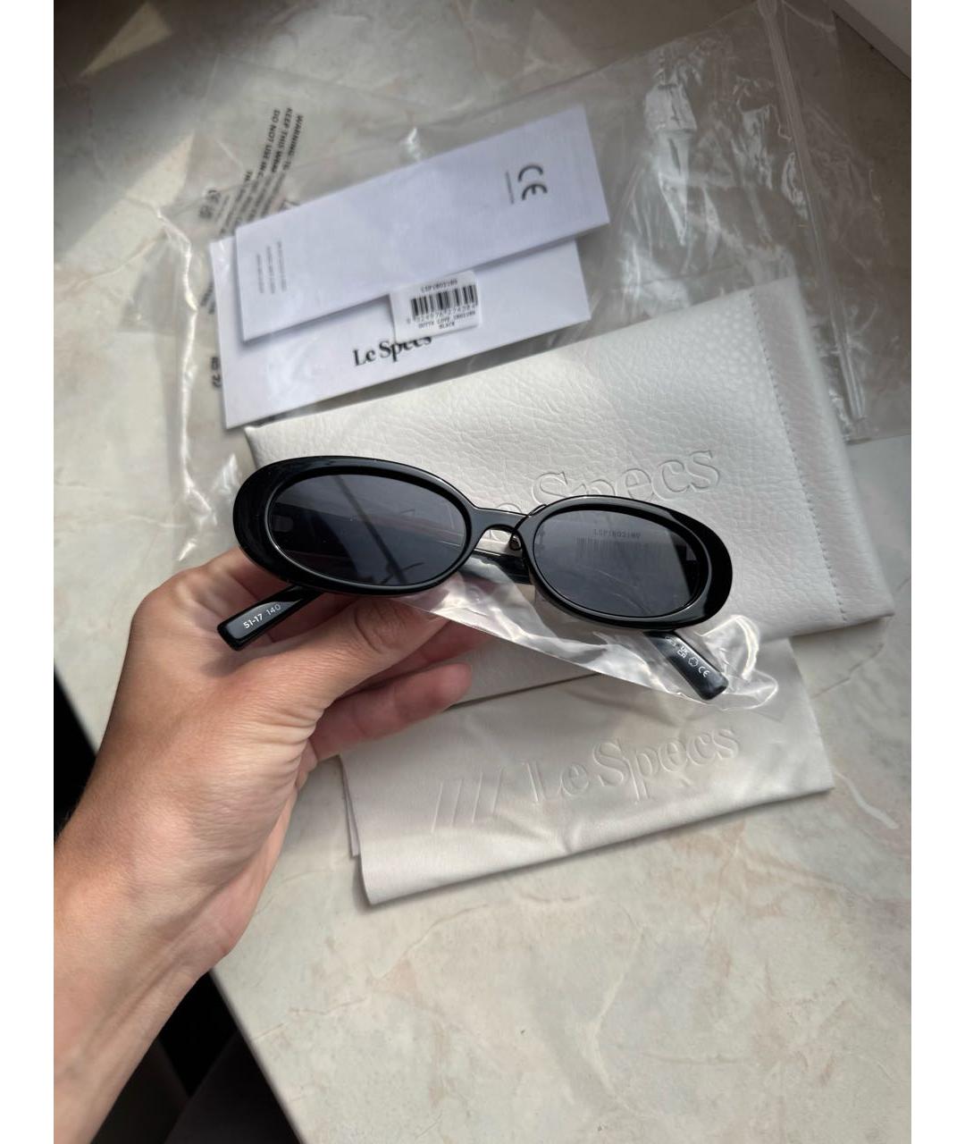 LE SPECS Черные пластиковые солнцезащитные очки, фото 3