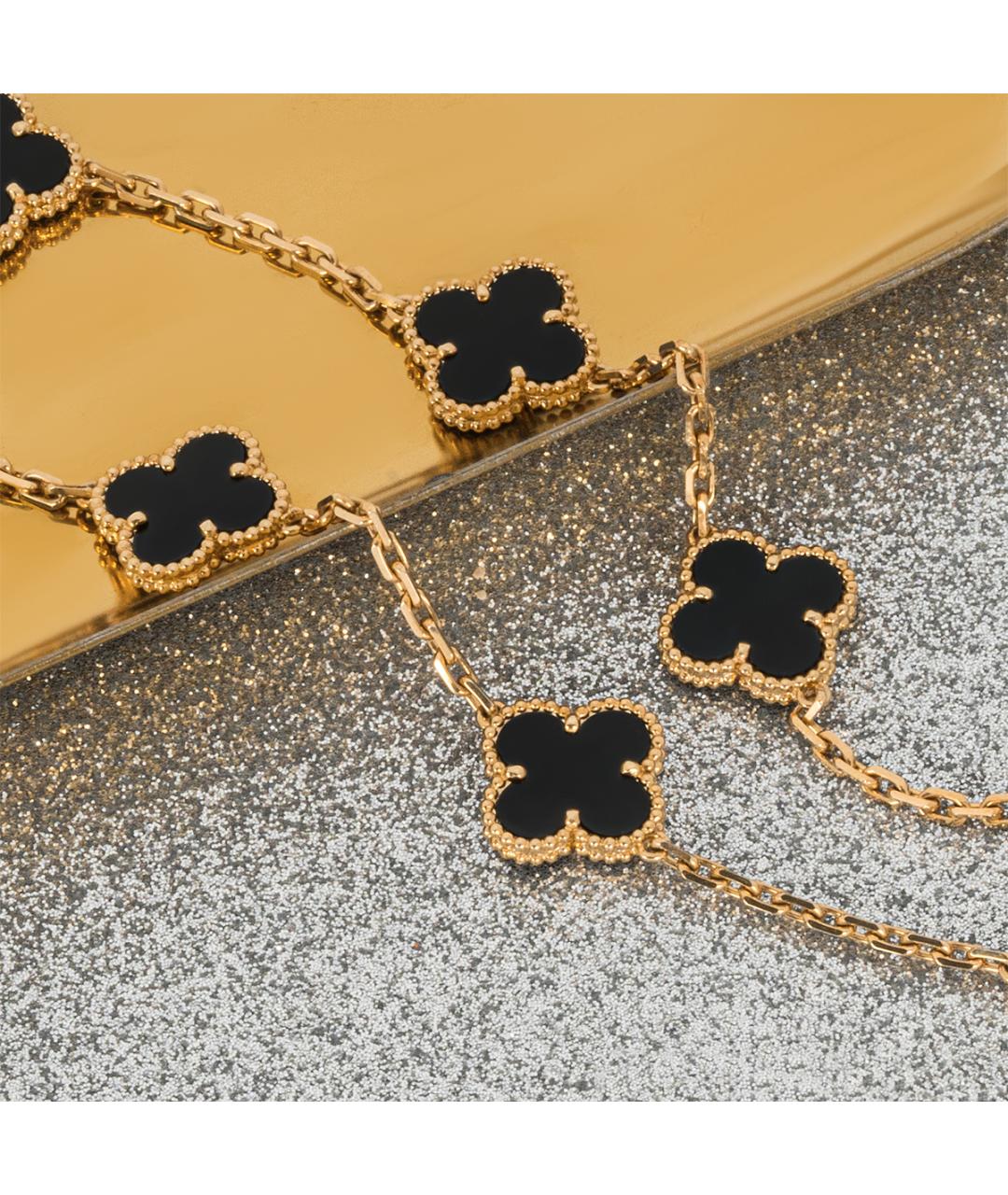 VAN CLEEF & ARPELS Черное колье из желтого золота, фото 2