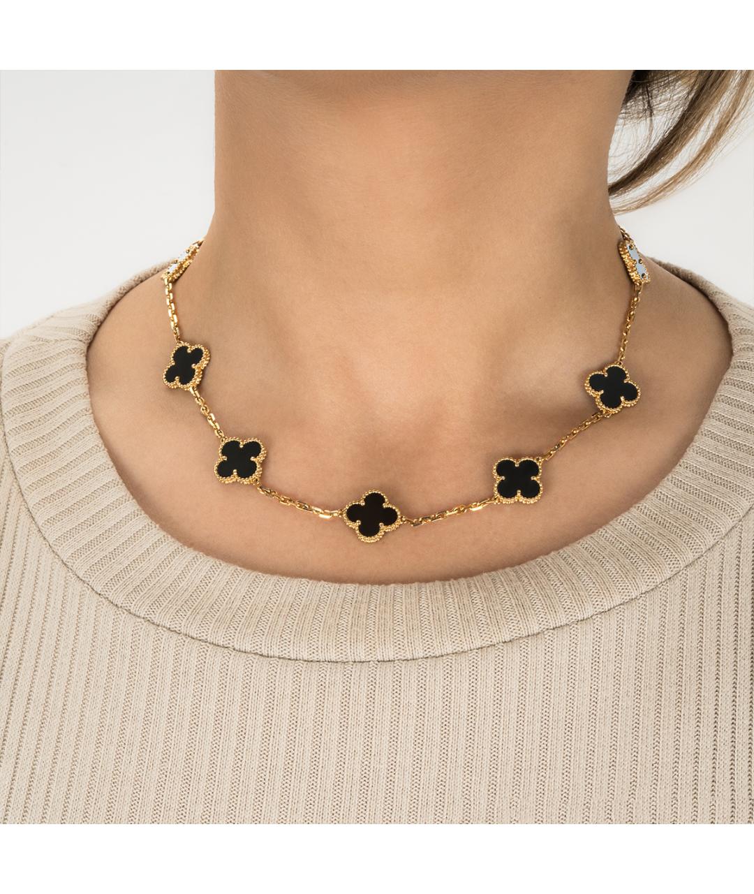 VAN CLEEF & ARPELS Черное колье из желтого золота, фото 4
