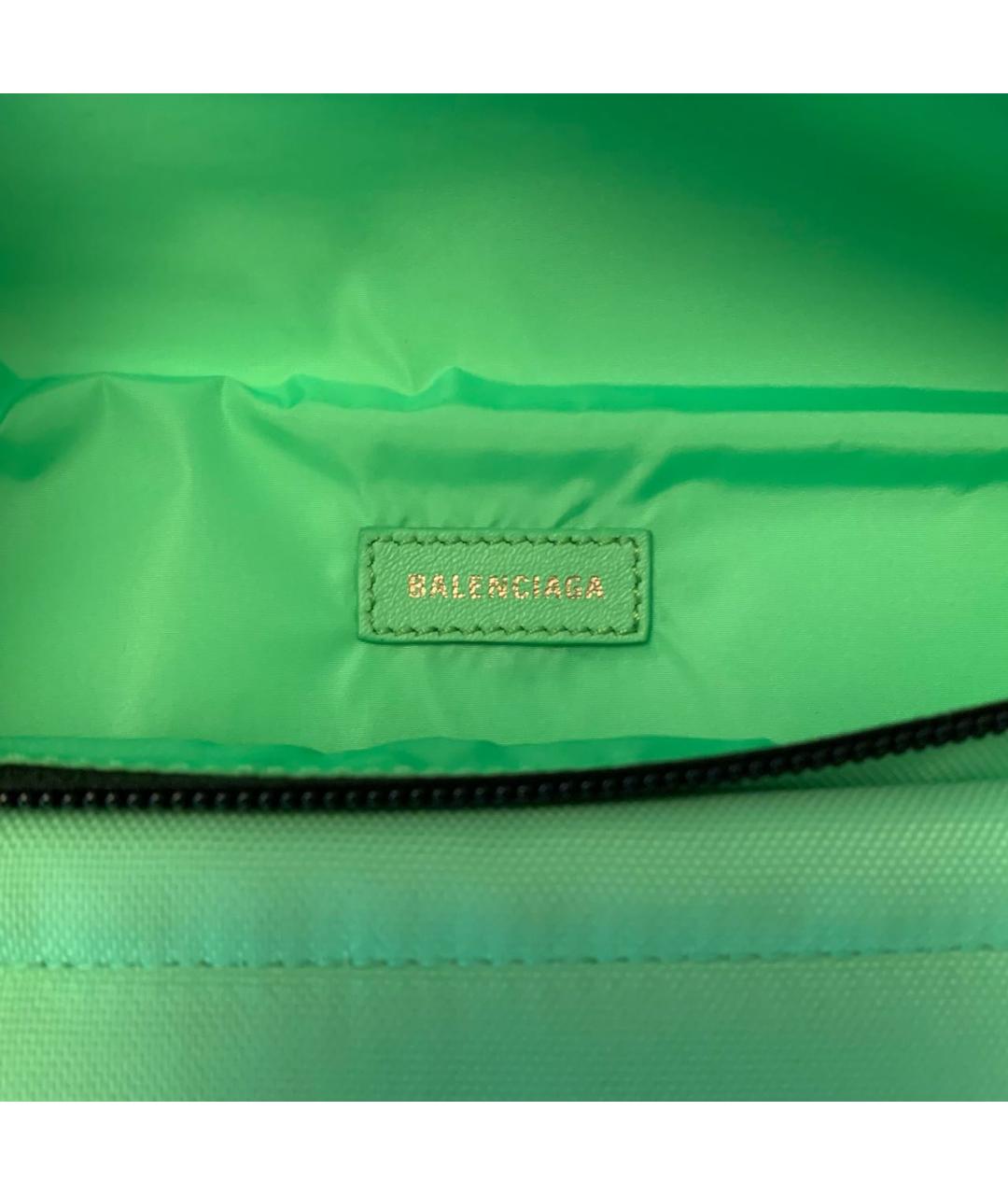 BALENCIAGA Салатовая синтетическая поясная сумка, фото 4