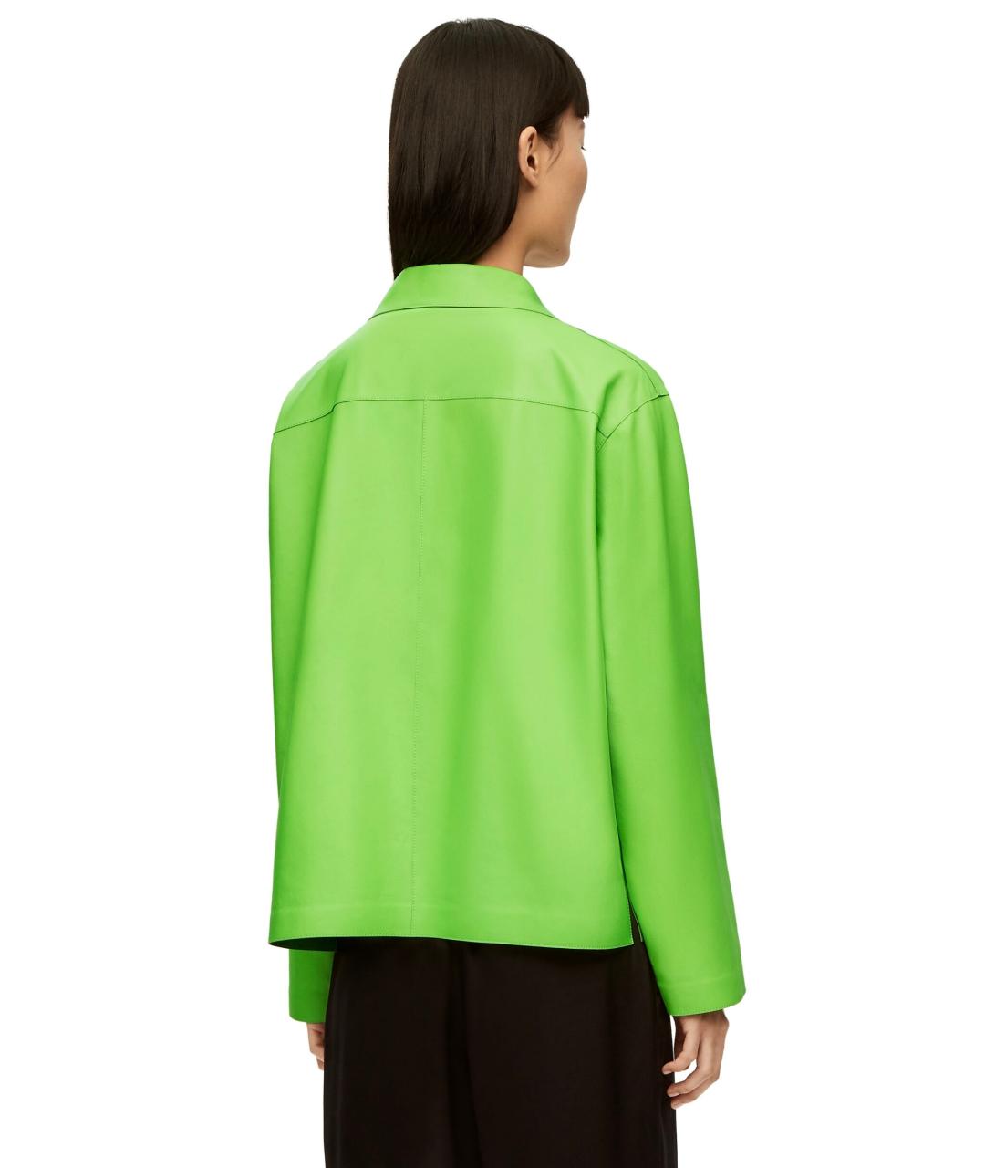 LOEWE Салатовая кожаная куртка, фото 6