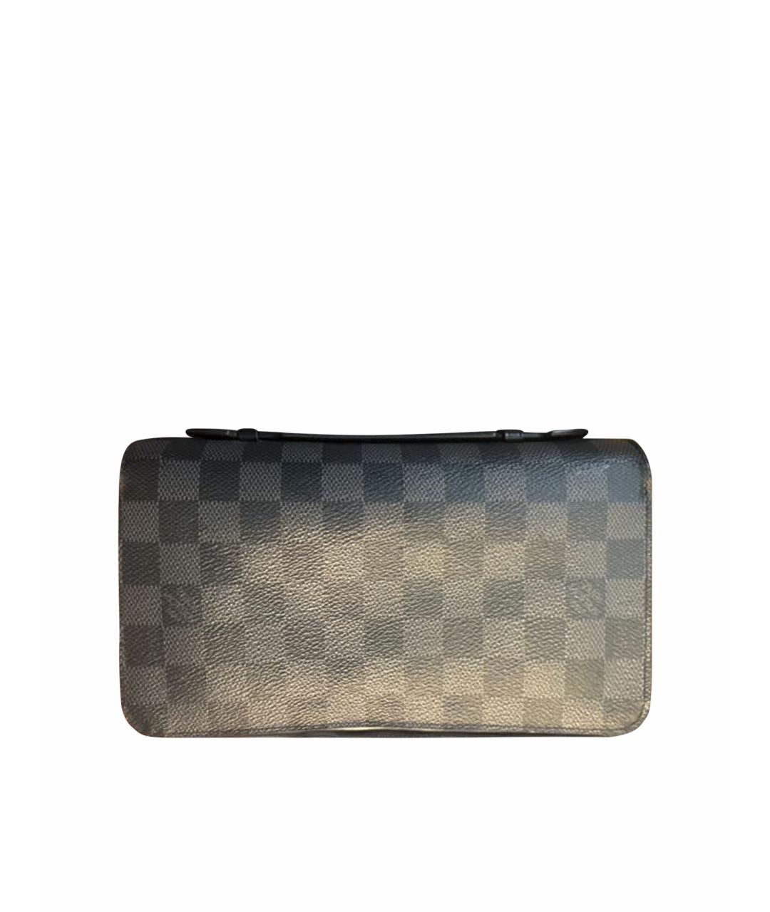 LOUIS VUITTON Антрацитовая кожаная барсетка, фото 1