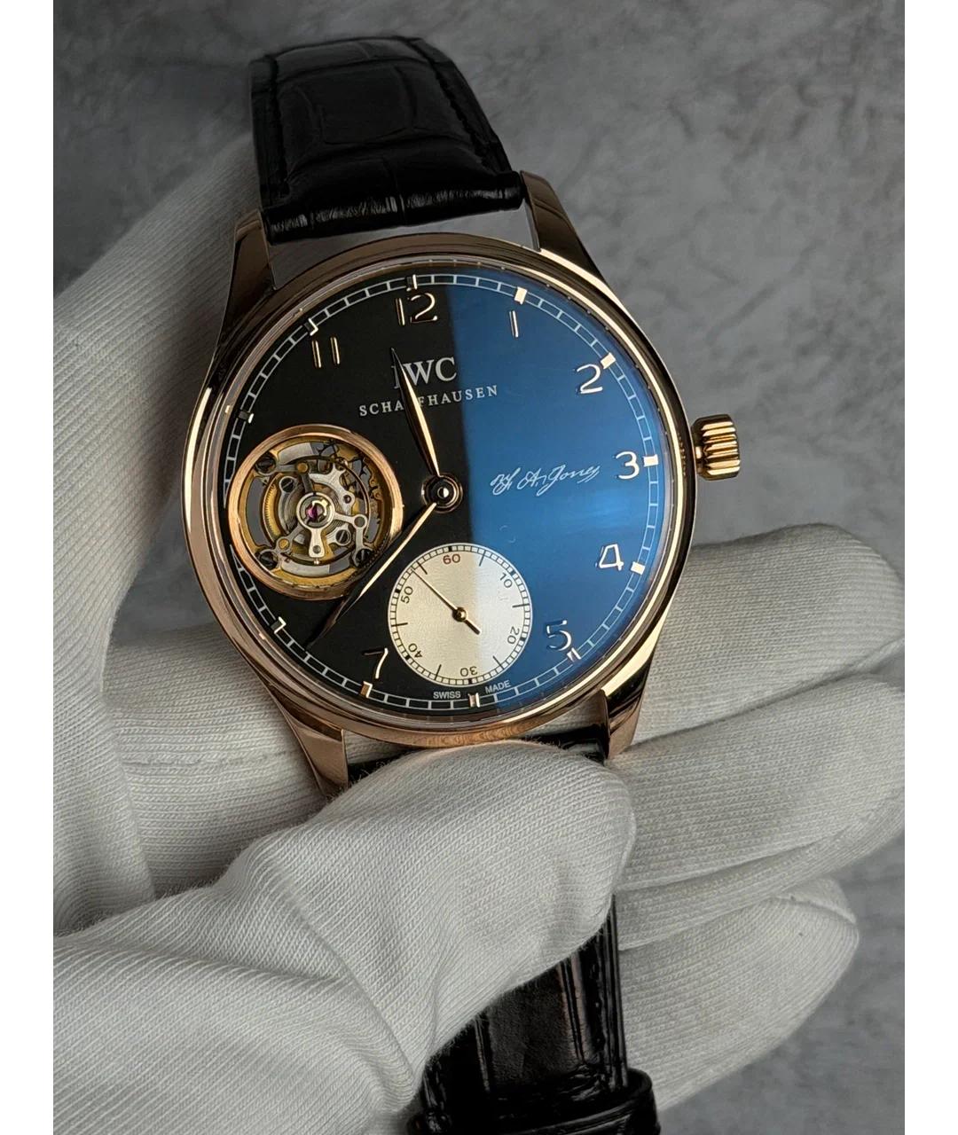 IWC Schaffhausen Черные часы из розового золота, фото 2