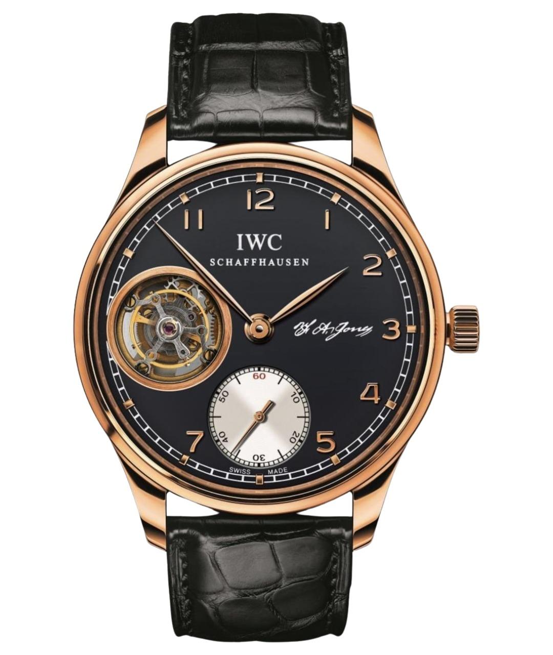 IWC Schaffhausen Черные часы из розового золота, фото 1
