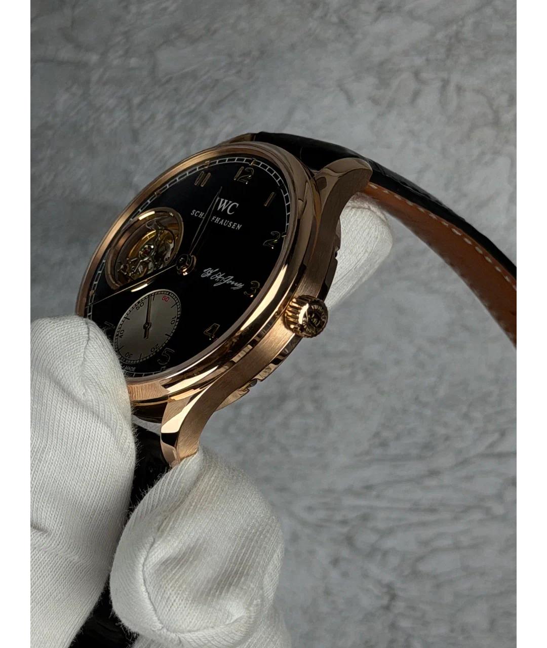 IWC Schaffhausen Черные часы из розового золота, фото 3