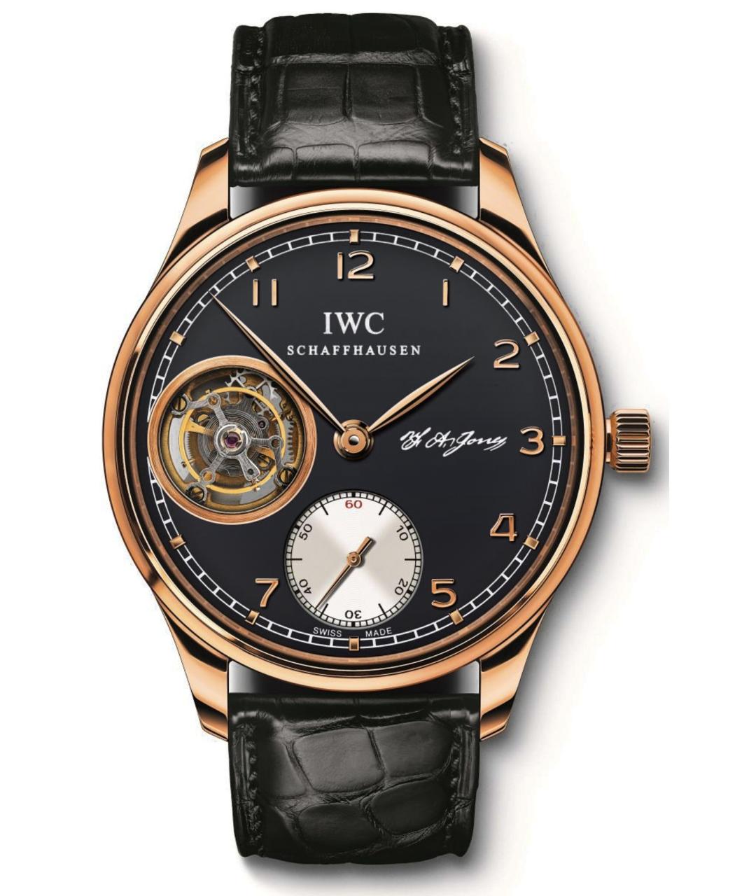 IWC Schaffhausen Черные часы из розового золота, фото 6