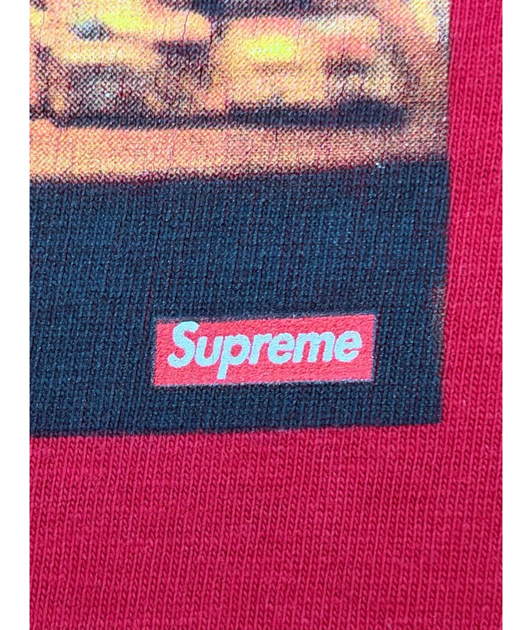 SUPREME Красная хлопковая футболка, фото 4