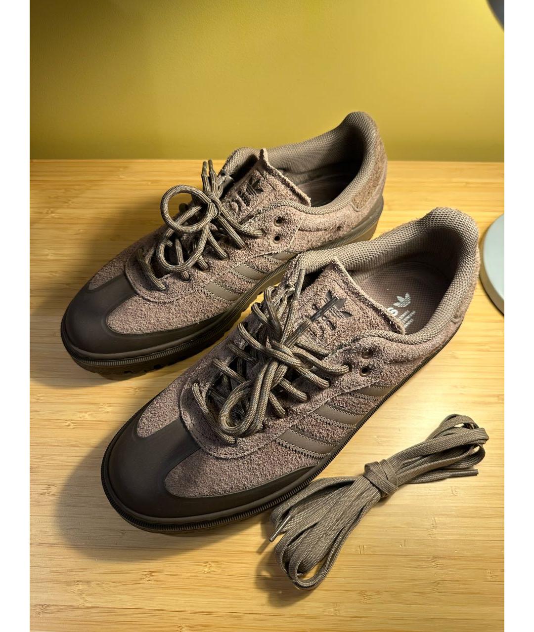 ADIDAS Бежевые замшевые низкие кроссовки / кеды, фото 3