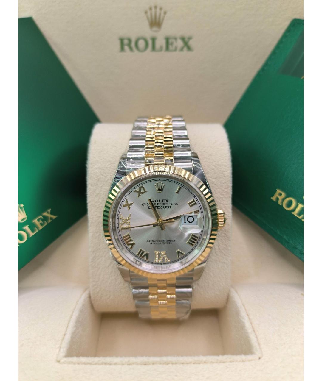 ROLEX Серебряные часы из желтого золота, фото 2