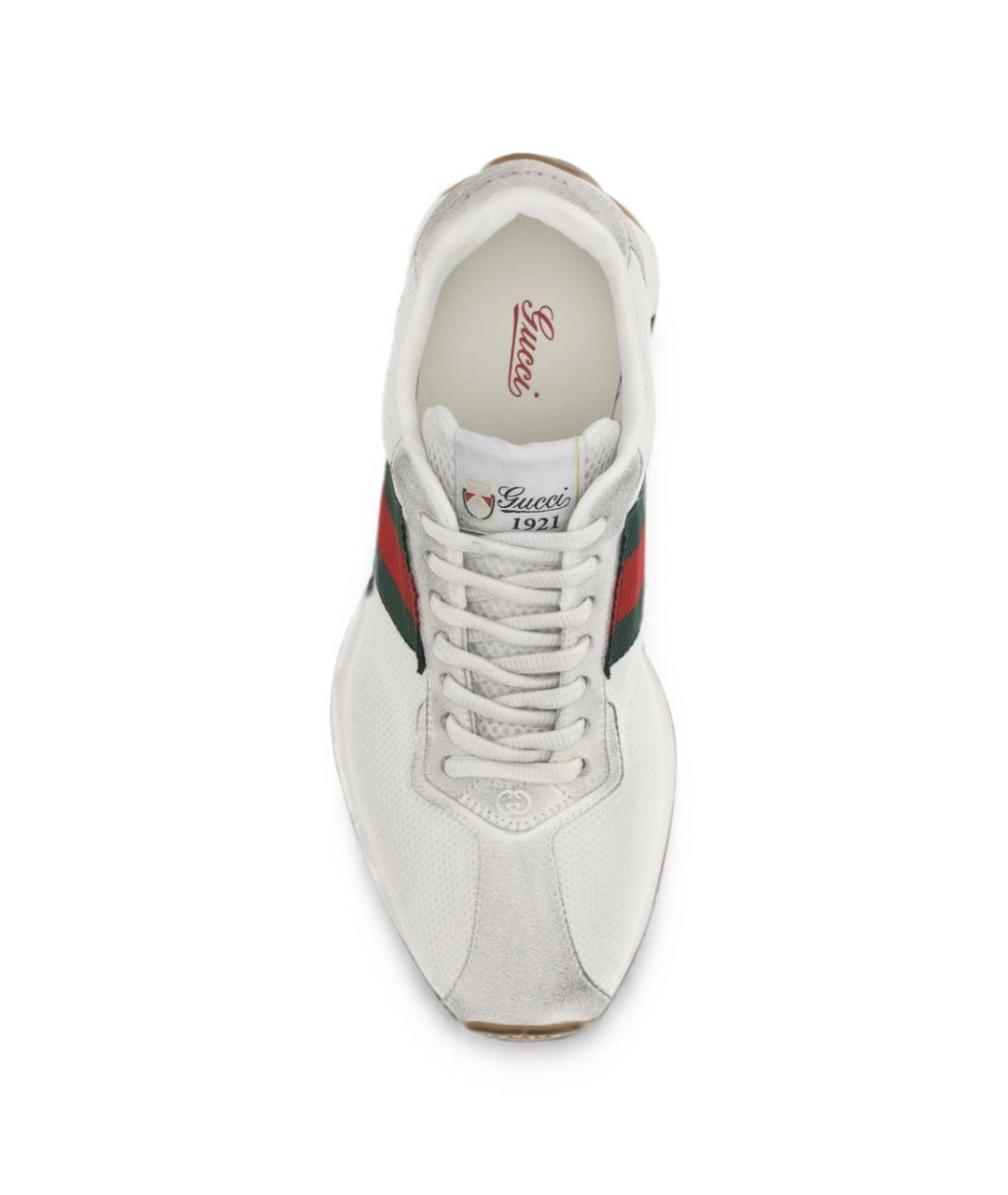 GUCCI Белые текстильные кроссовки, фото 4