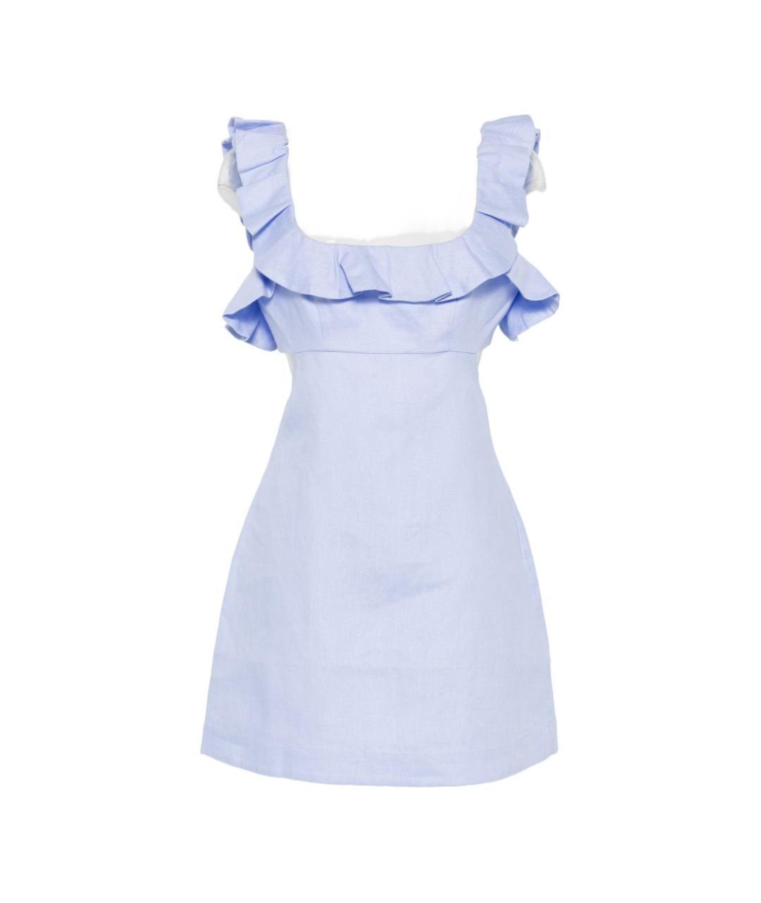 ZIMMERMANN Голубое льняное повседневное платье, фото 1