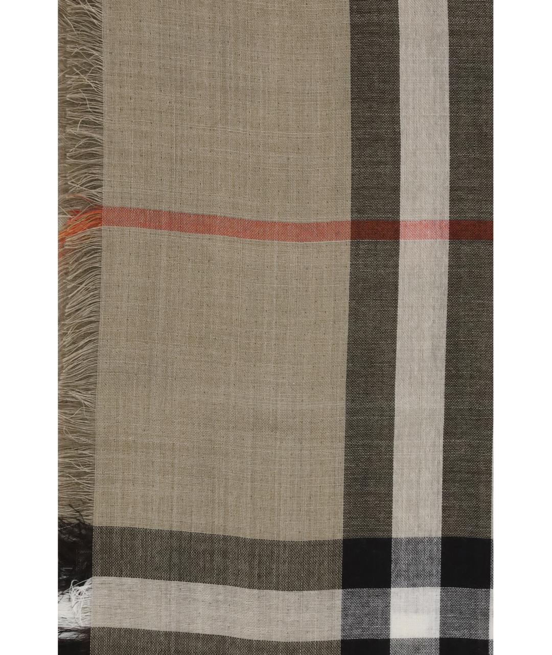 BURBERRY Бежевый шерстяной шарф, фото 3