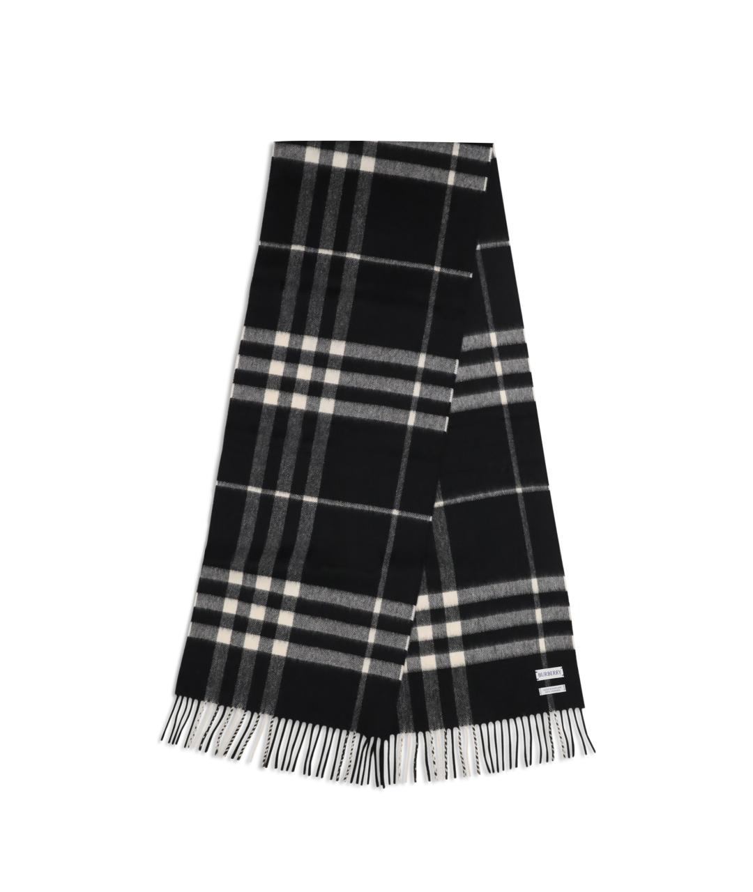 BURBERRY Черный кашемировый шарф, фото 2