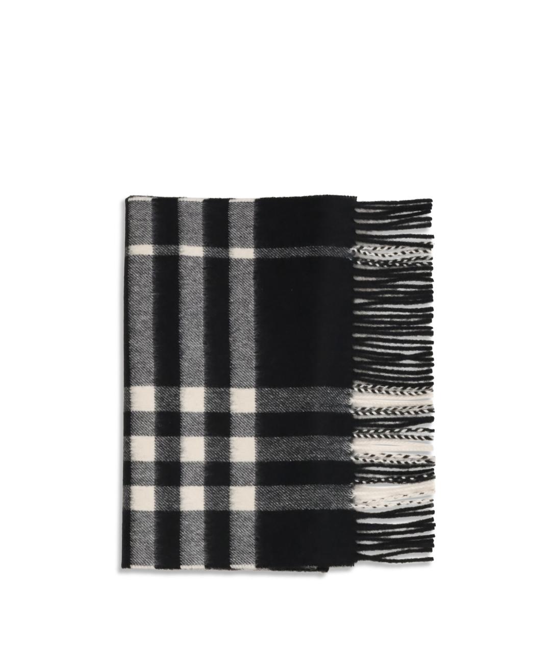 BURBERRY Черный кашемировый шарф, фото 1