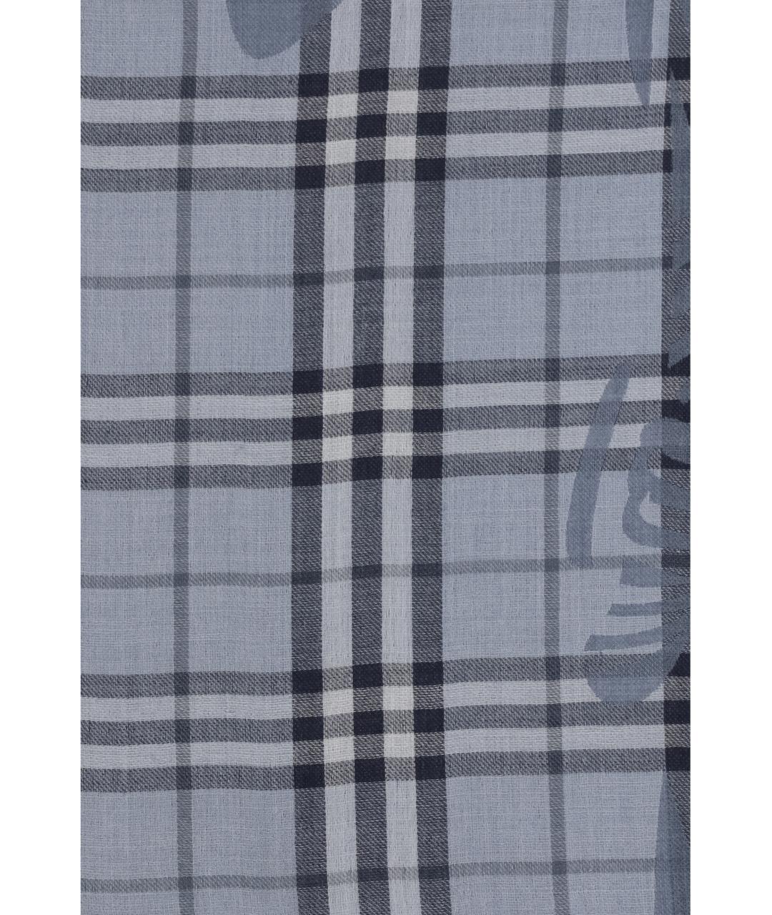 BURBERRY Синий шерстяной шарф, фото 3