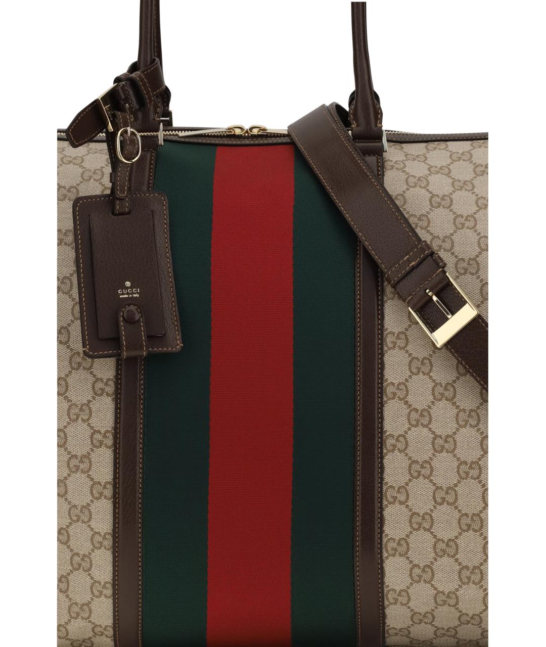 GUCCI Коричневая тканевая сумка тоут, фото 4