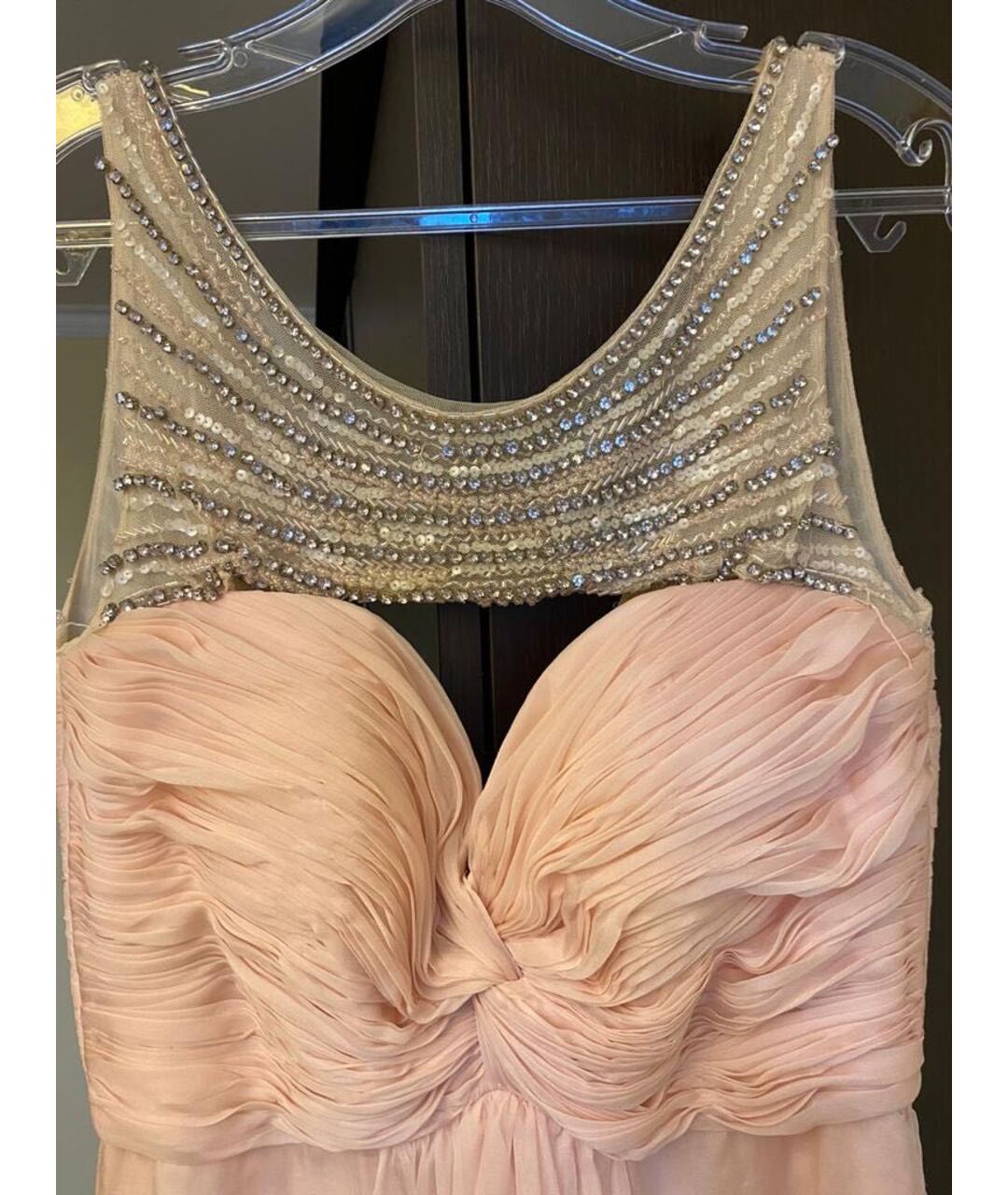 TARIK EDIZ Розовое шифоновое вечернее платье, фото 2