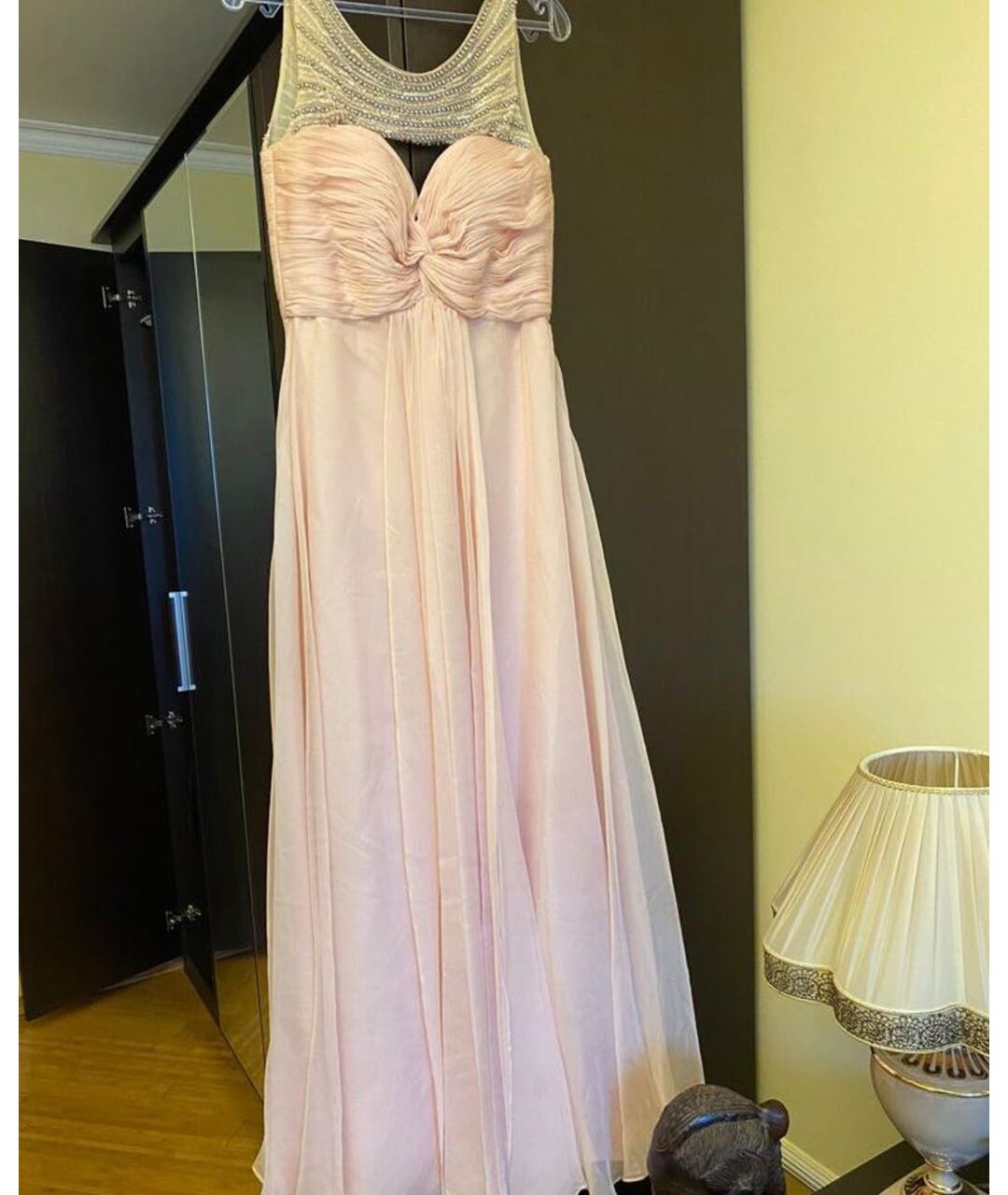 TARIK EDIZ Розовое шифоновое вечернее платье, фото 5